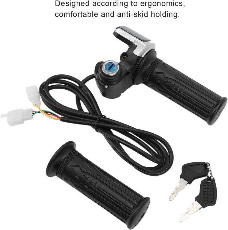 Espusta 48V Half Twist Throttle, Electric Bike Throttle with LED Display Grip Lock Key Set for Ebike Motorcycle Scooter - Image 4